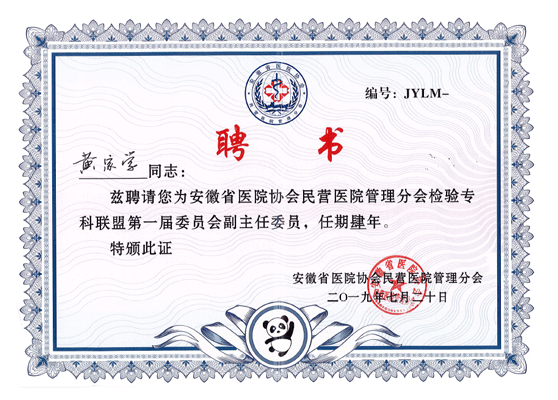 安徽醫(yī)協(xié)副主任委員